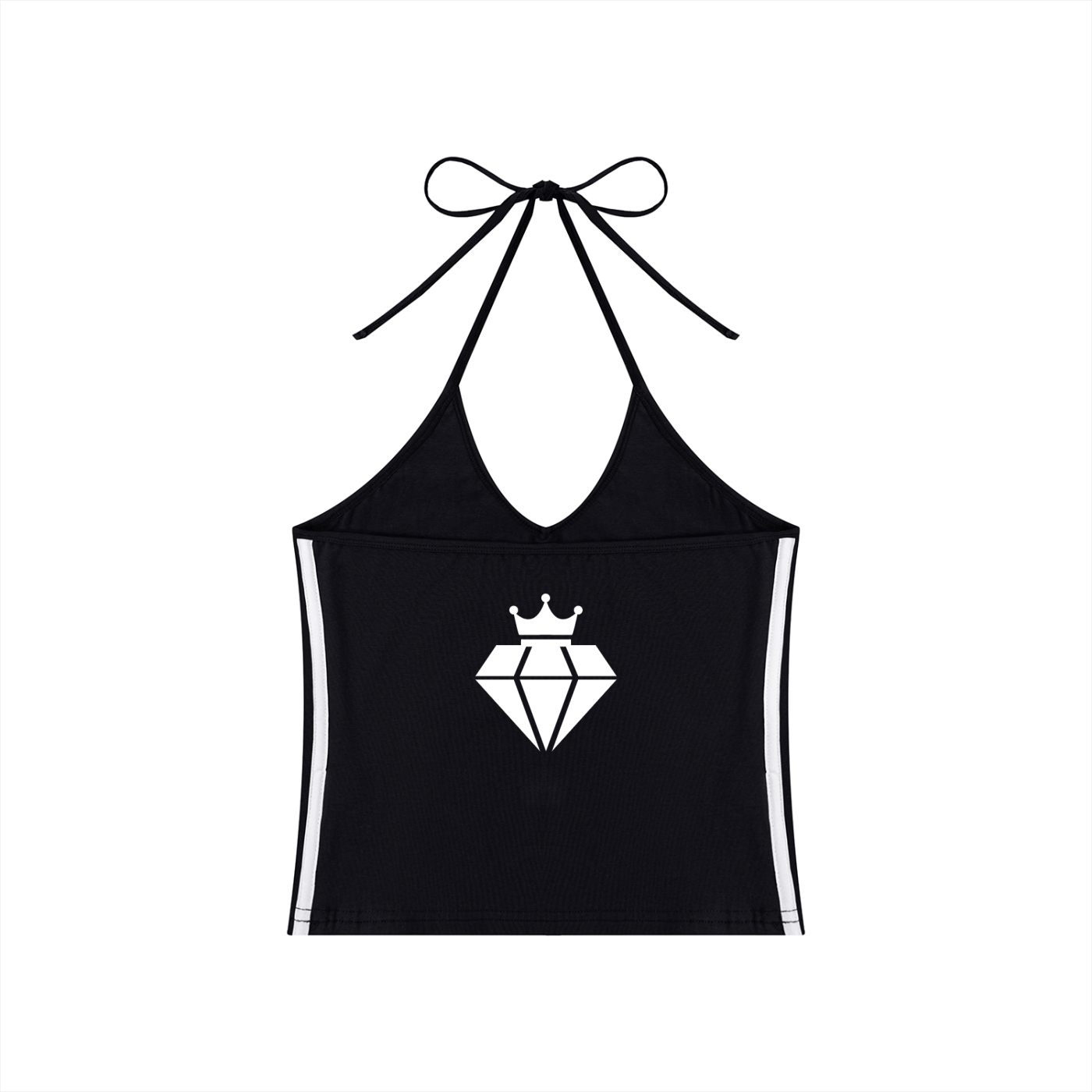 Women's Color Block Halter Crop Tank Top