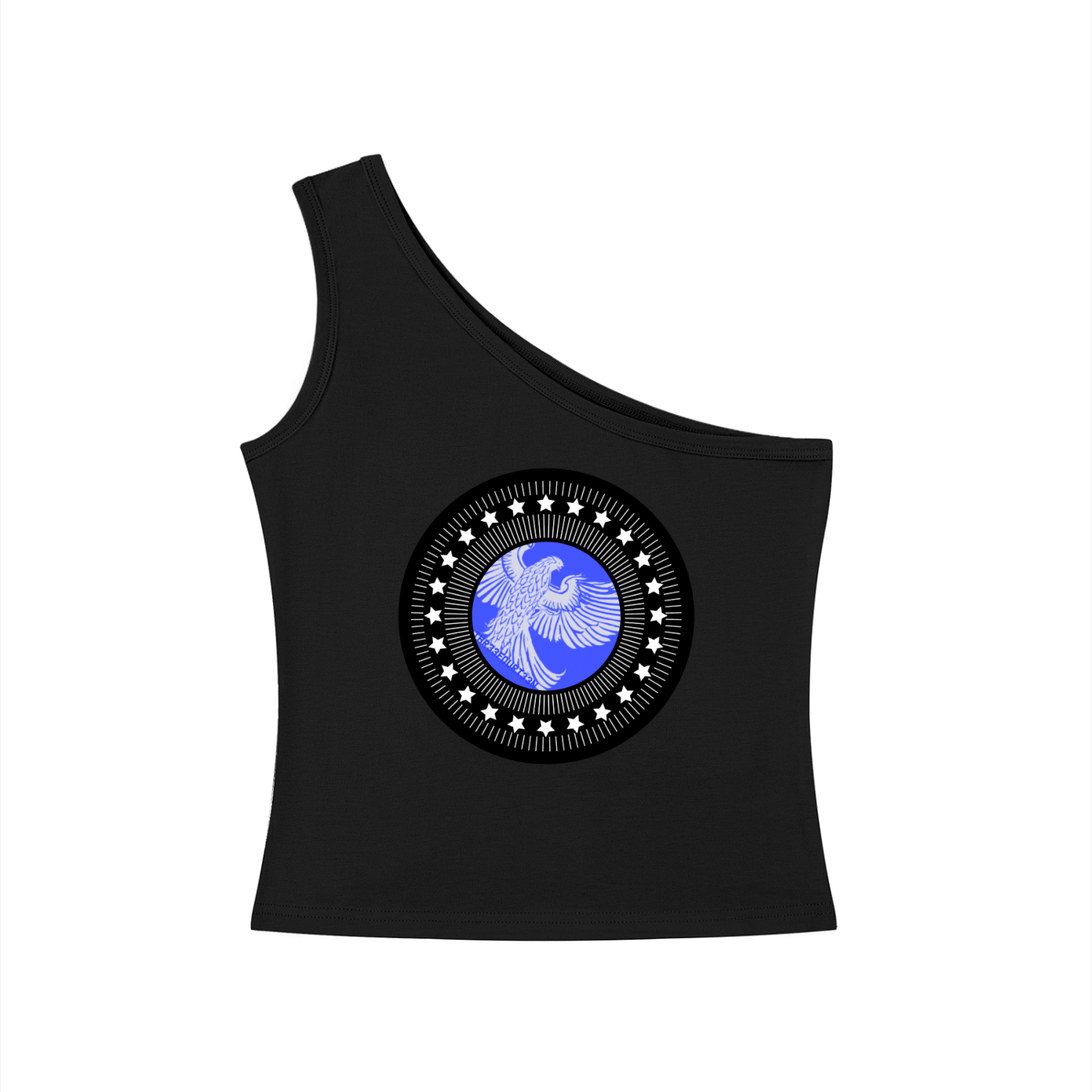 Freedom Rise -Ladies' One-Shoulder Cropped Tank Top