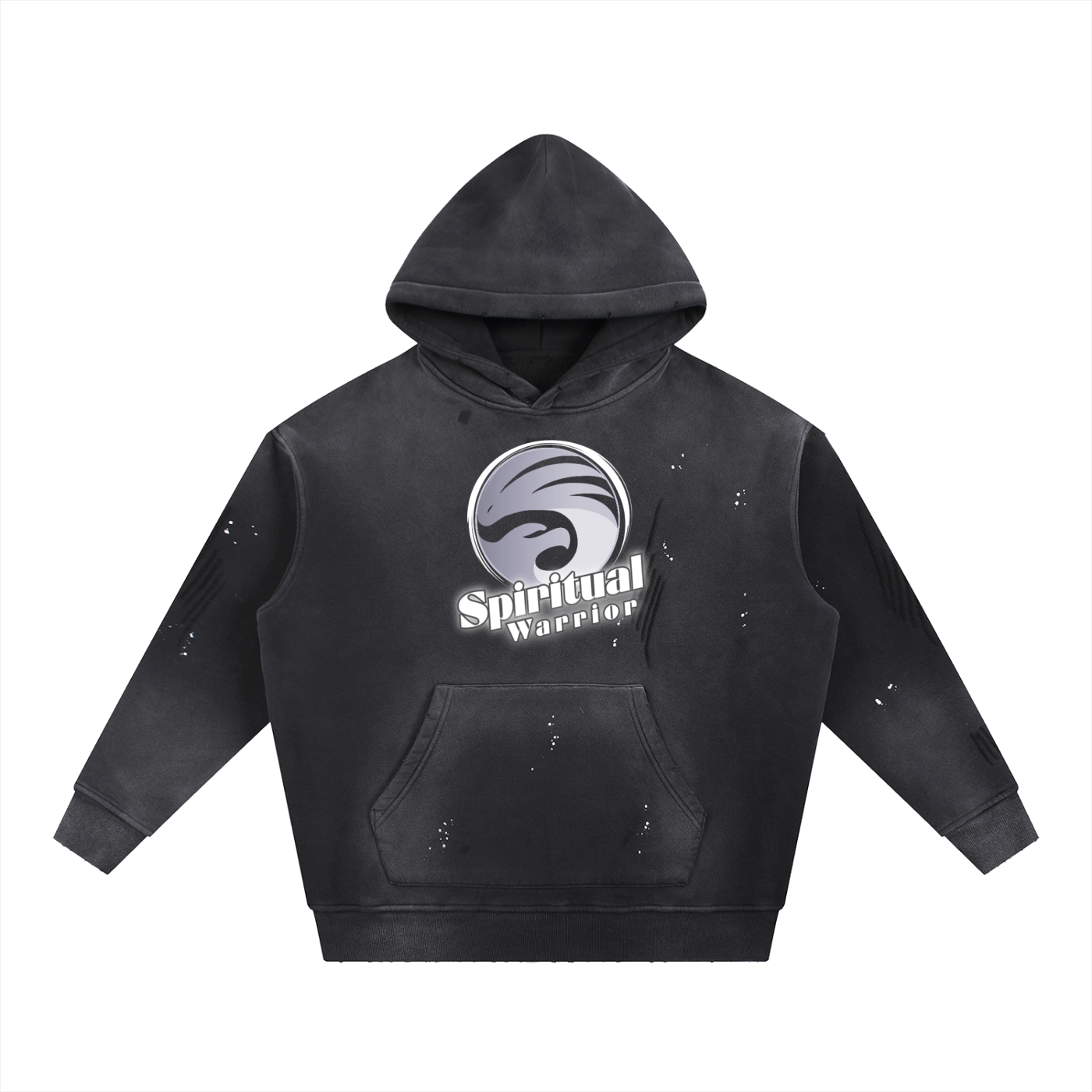 Spiritual Warrior Vintage Washed Frayed Fleece Hoodie