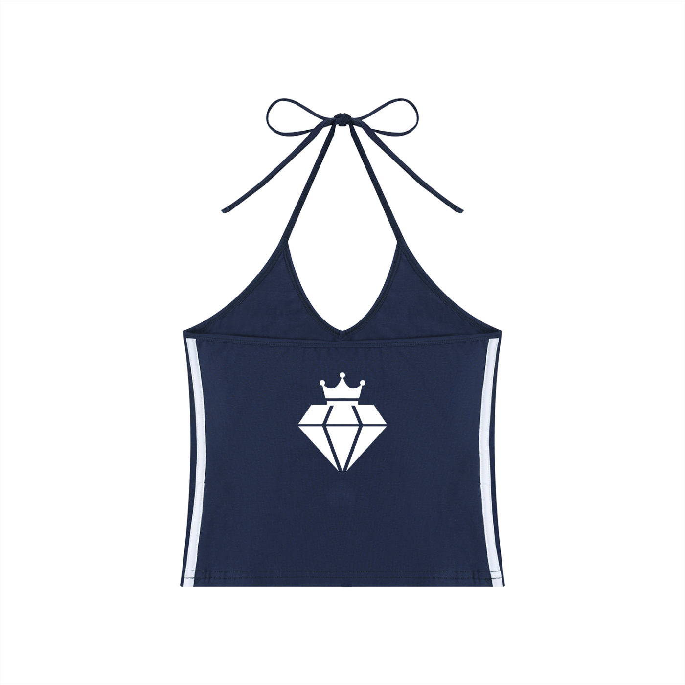 Women's Color Block Halter Crop Tank Top
