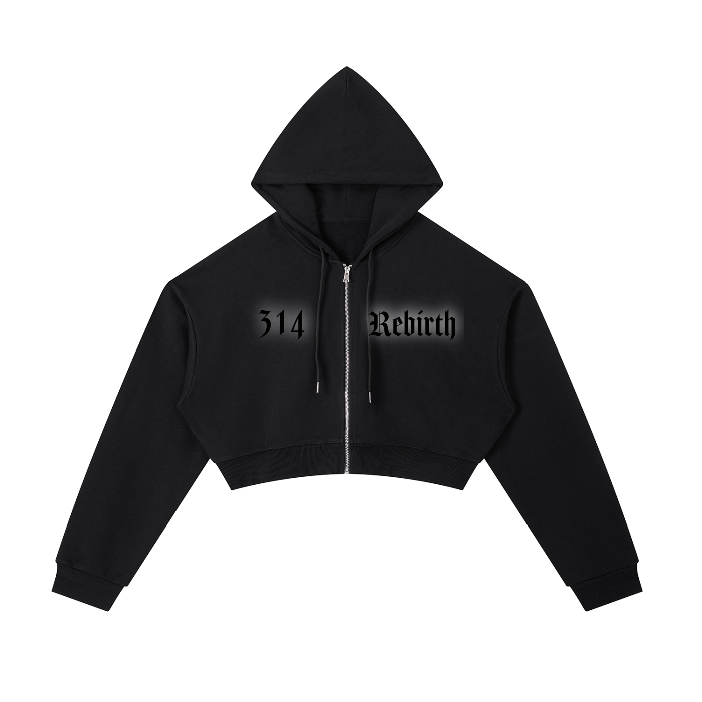 Rebirth - Essential Cropped Zip-Up Hoodie
