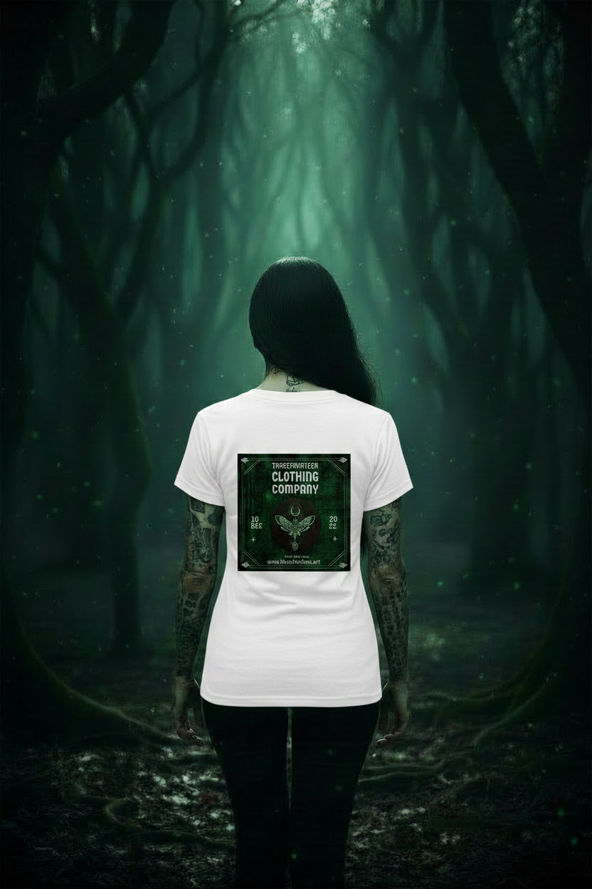 314 Circadia White Tee Back View Haunted Forest