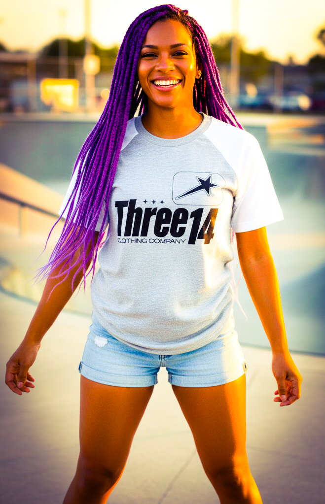 ThreeFourteen Star - Raglan Sleeve T-Shirt