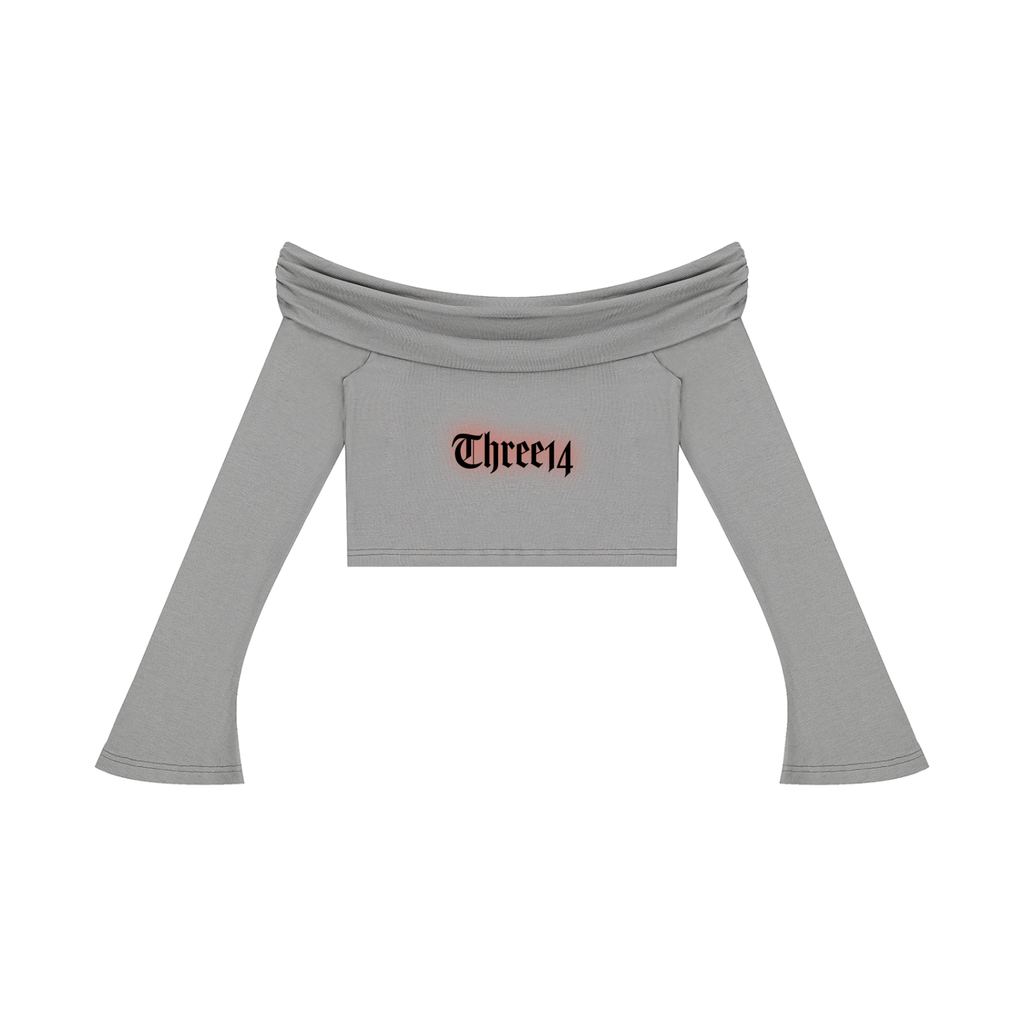 After Dark - Women's Off-the-Shoulder Bell Sleeve Crop T-Shirt