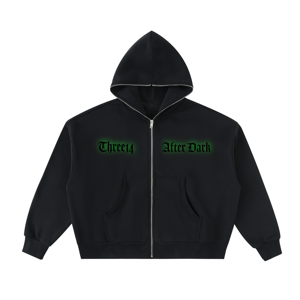 After Dark - Fleeced Full-Zip Boxy Hoodie