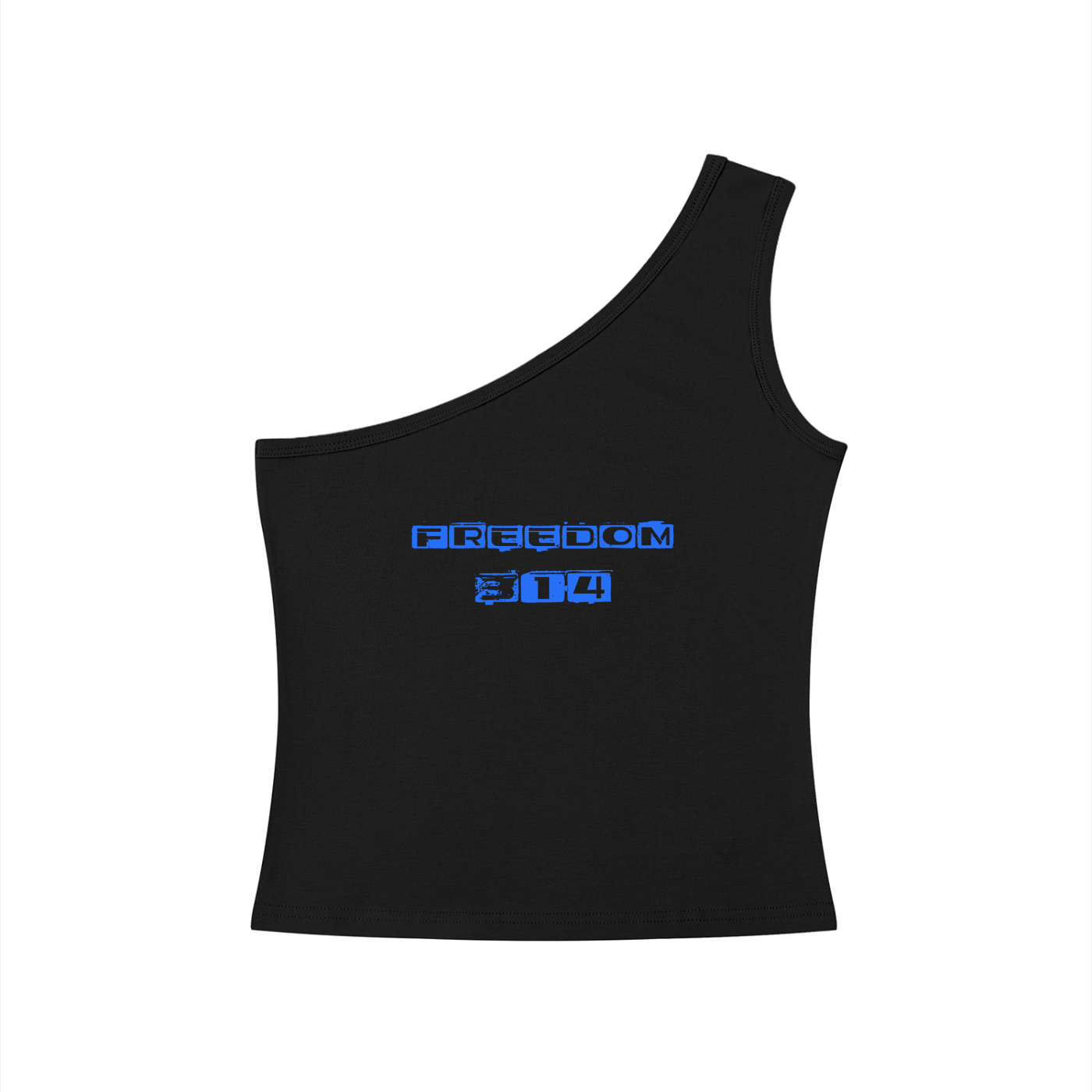 Freedom Rise -Ladies' One-Shoulder Cropped Tank Top