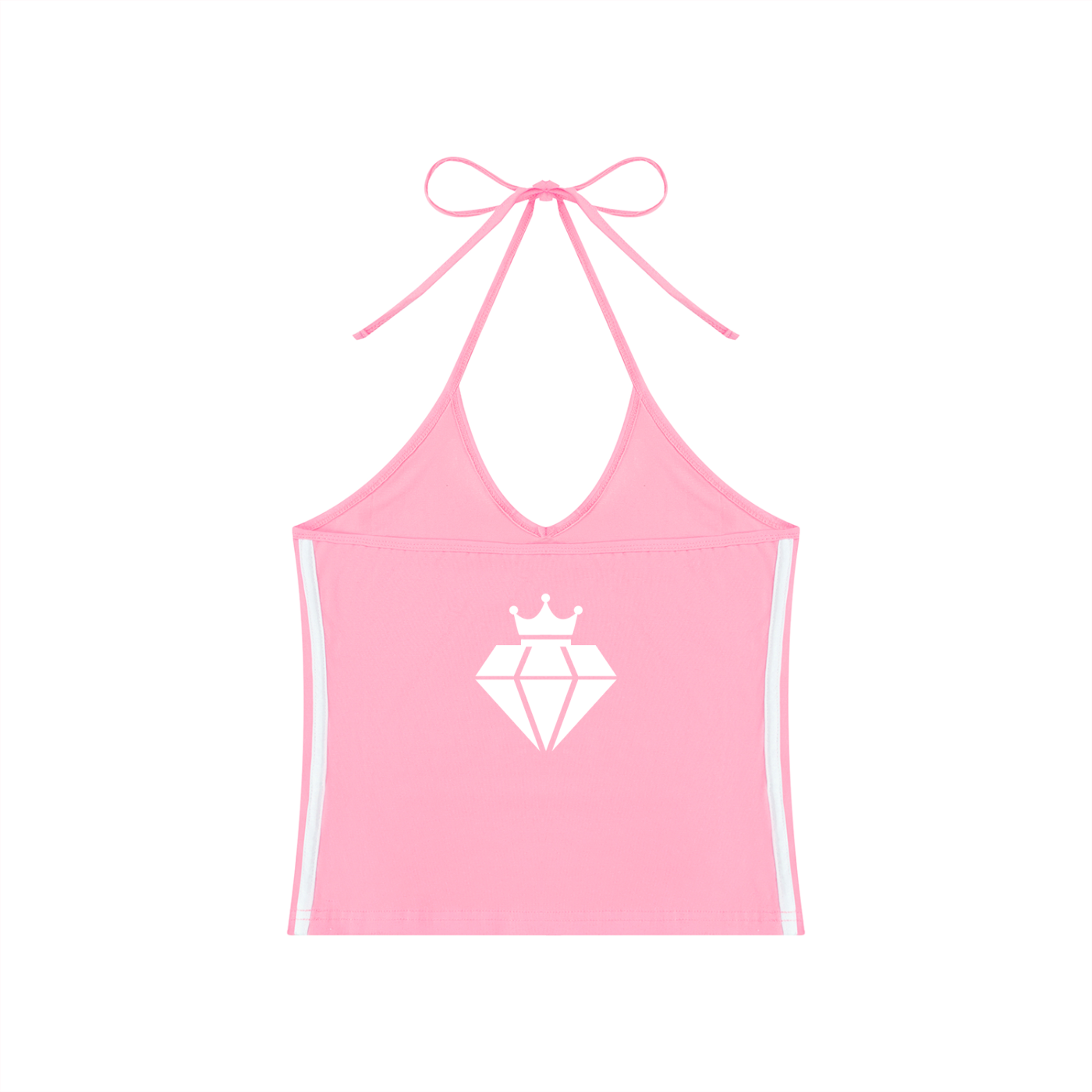 Women's Color Block Halter Crop Tank Top