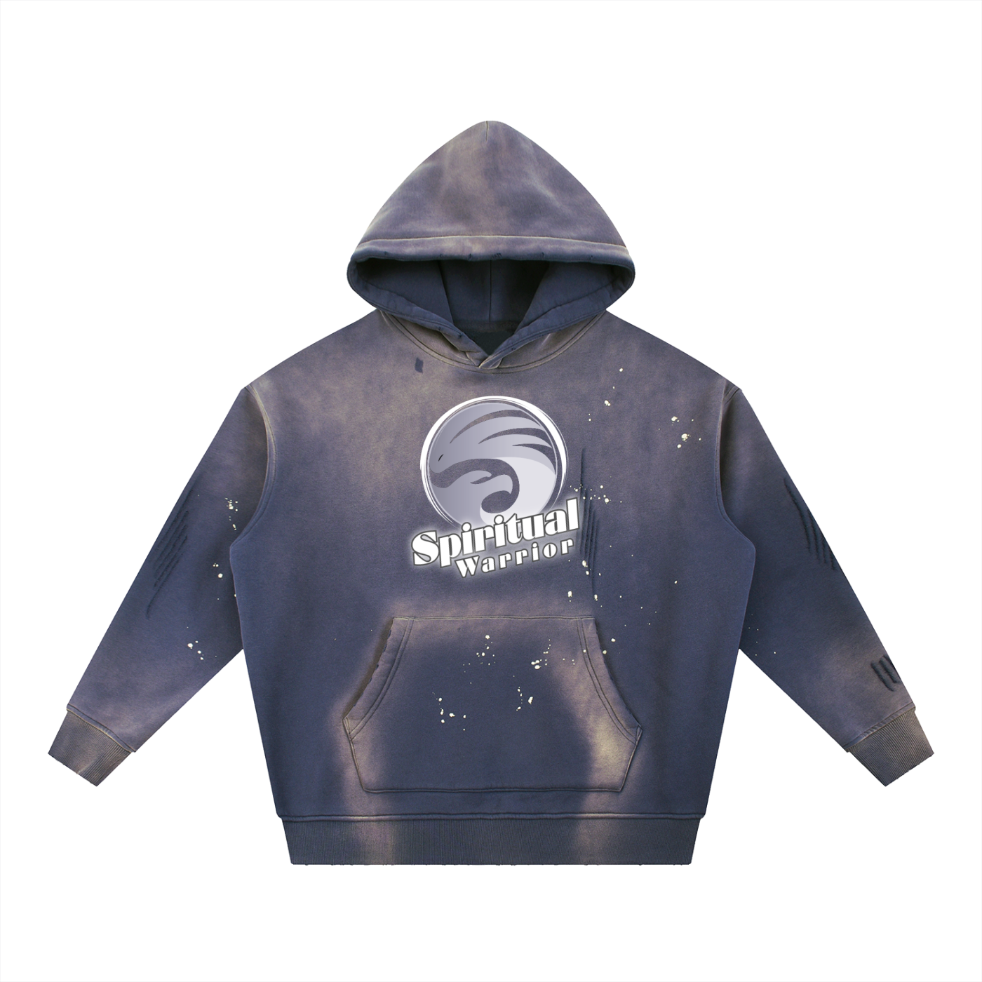 Spiritual Warrior Vintage Washed Frayed Fleece Hoodie