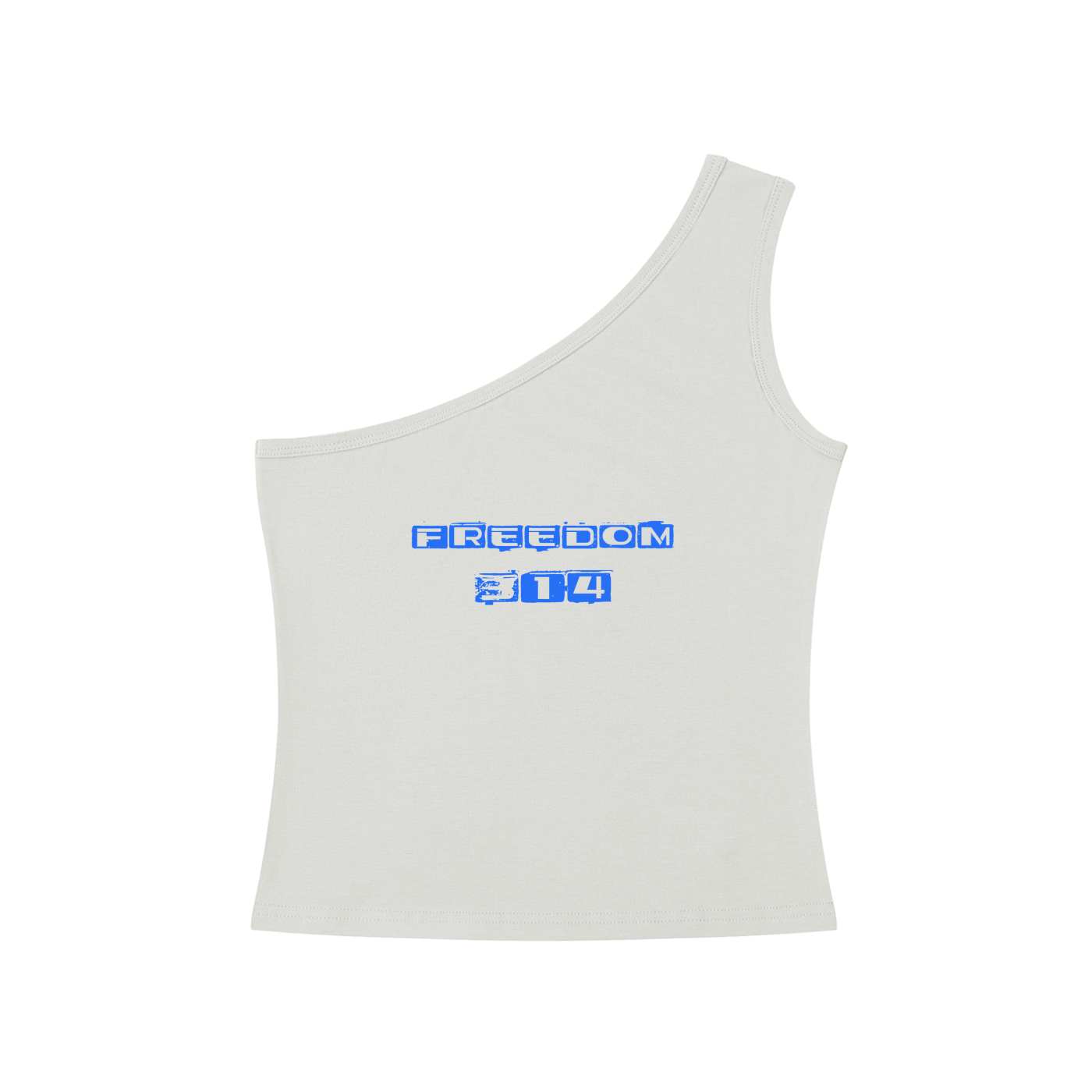Freedom Rise -Ladies' One-Shoulder Cropped Tank Top