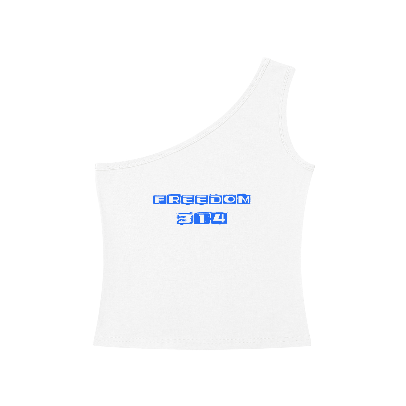 Freedom Rise -Ladies' One-Shoulder Cropped Tank Top