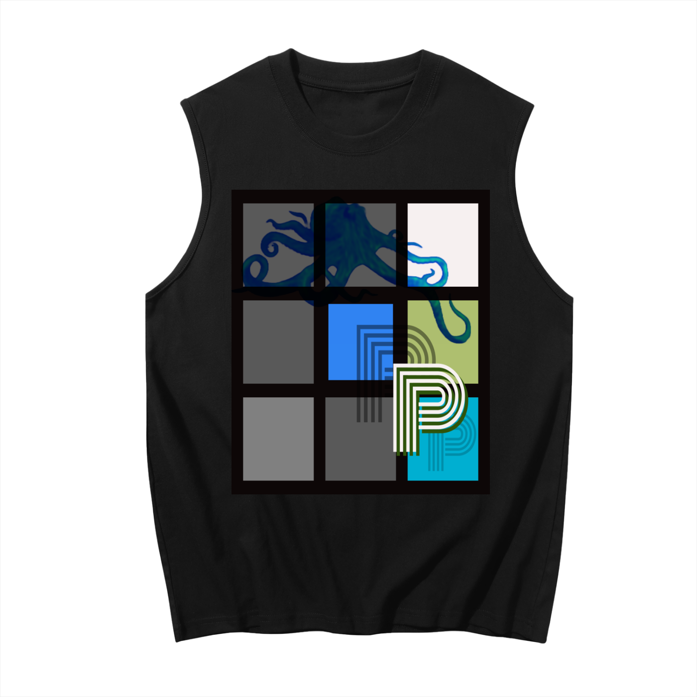 Pearljelli Octo - Men's Sleeveless Cotton Tank Top