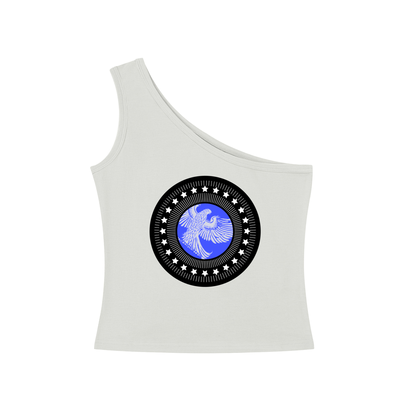 Freedom Rise -Ladies' One-Shoulder Cropped Tank Top