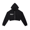 Porcelain - Essential Cropped Zip-Up Hoodie