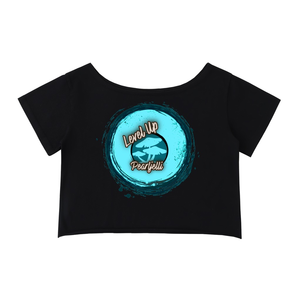 Pearljelli Level Up Off-Shoulder Rolled Hem Cotton Tee