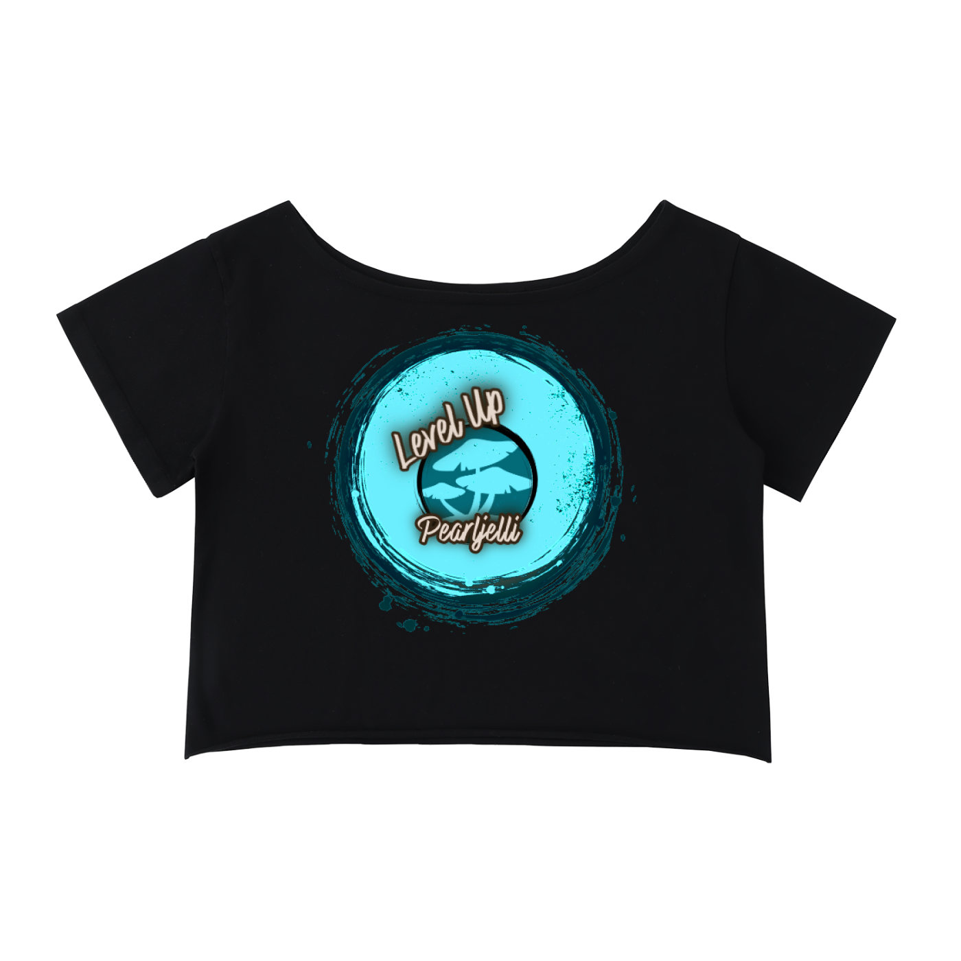 Pearljelli Level Up Off-Shoulder Rolled Hem Cotton Tee