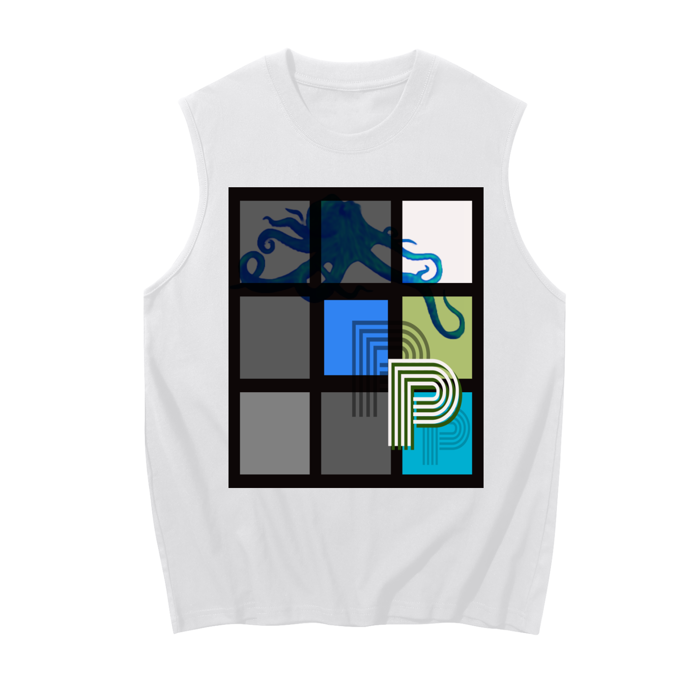 Pearljelli Octo - Men's Sleeveless Cotton Tank Top