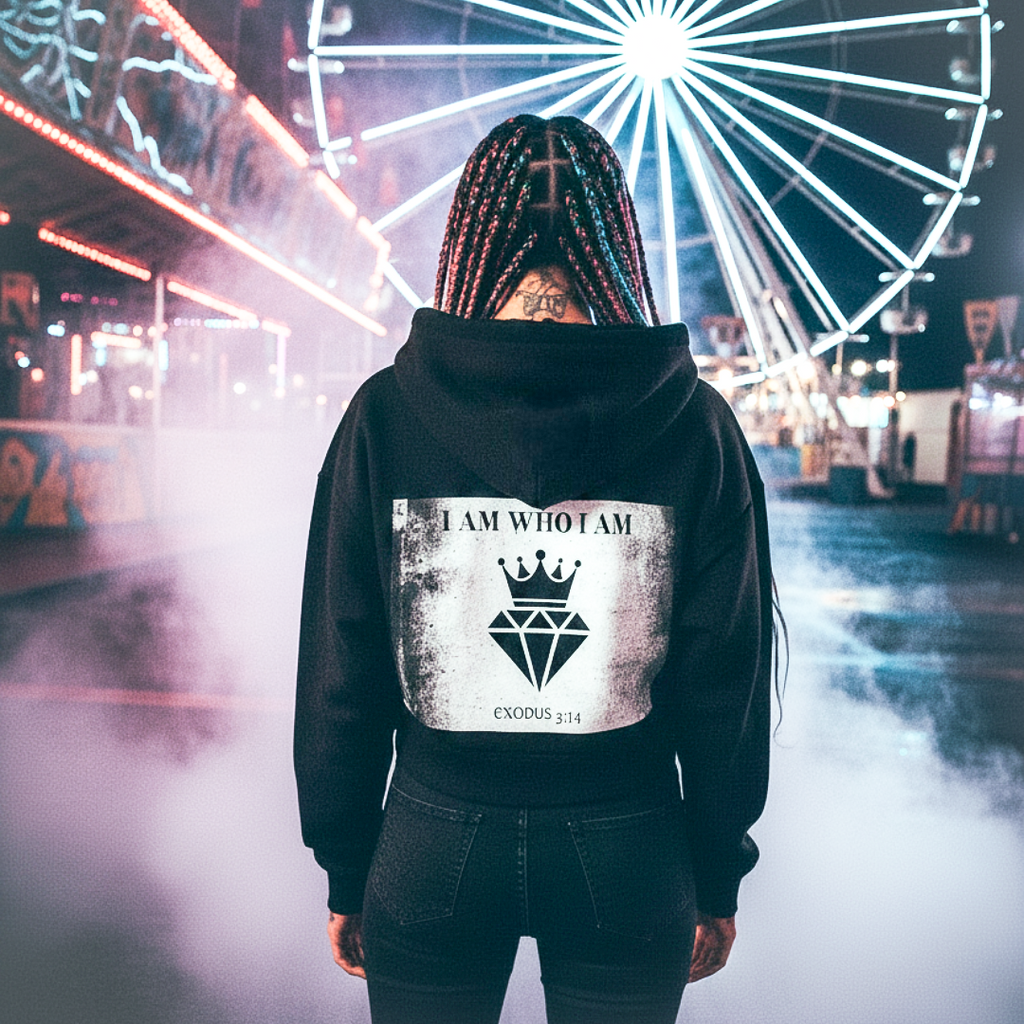 ThreeFourteen - I AM - Ladies Essential Cropped Hoodie