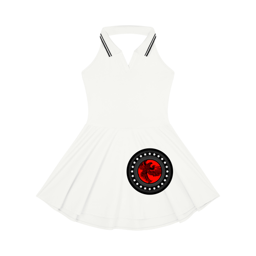 Blazing Liberty - Collared Halter A-Line Tennis Dress