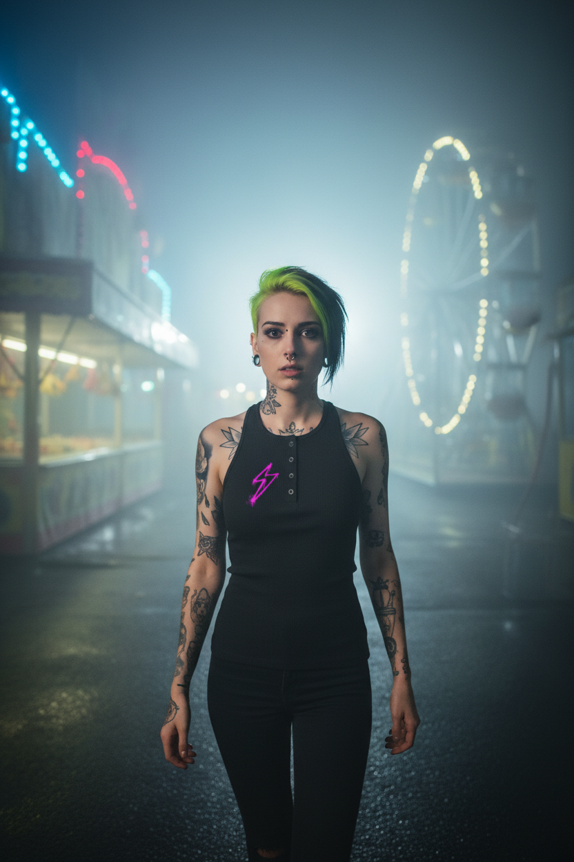 Carnival midway - black halter top