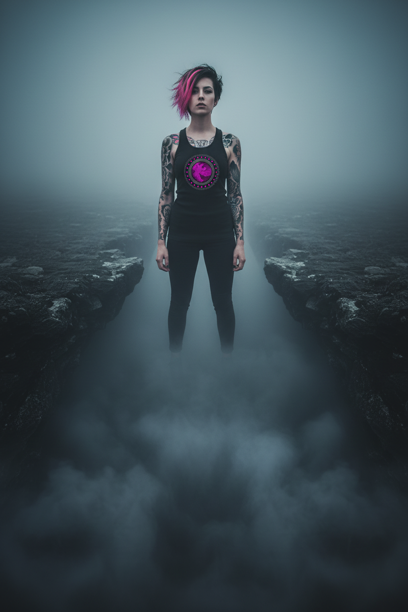 Villain - Electric Phoenix-Ladies Slim Fit Ribbed Racerback Tank Top