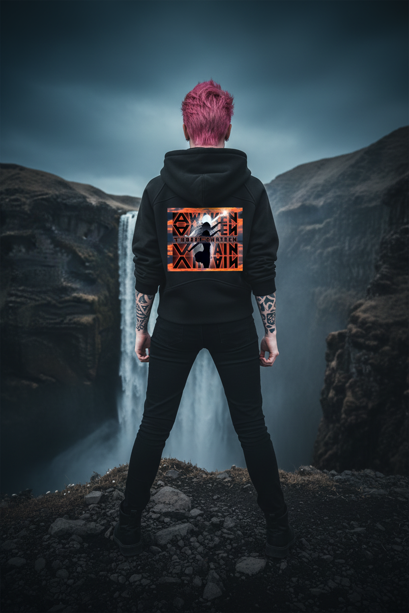Cliff edge - full black Awaken Villain hoodie