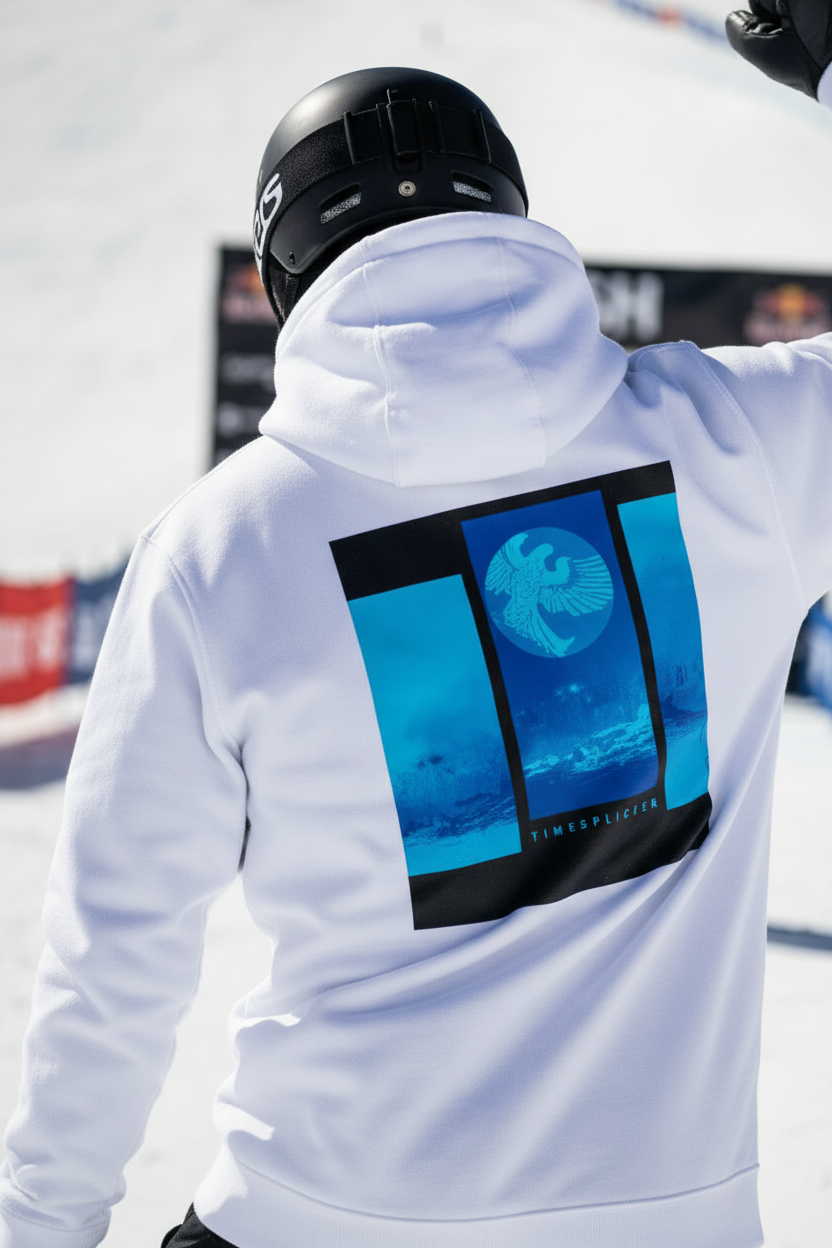 Close-Up Snowboarder Hoodie Back