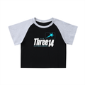 314 Three Star Teal Color-Blocked Raglan Sleeve Crop Top