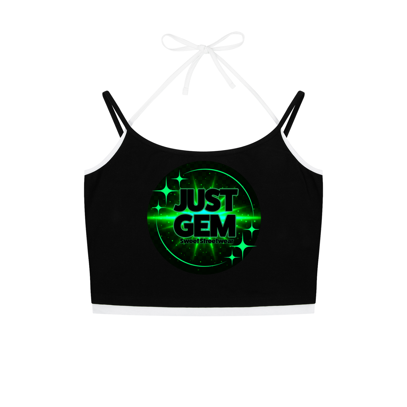 Contrast Binding Halter Tank Top