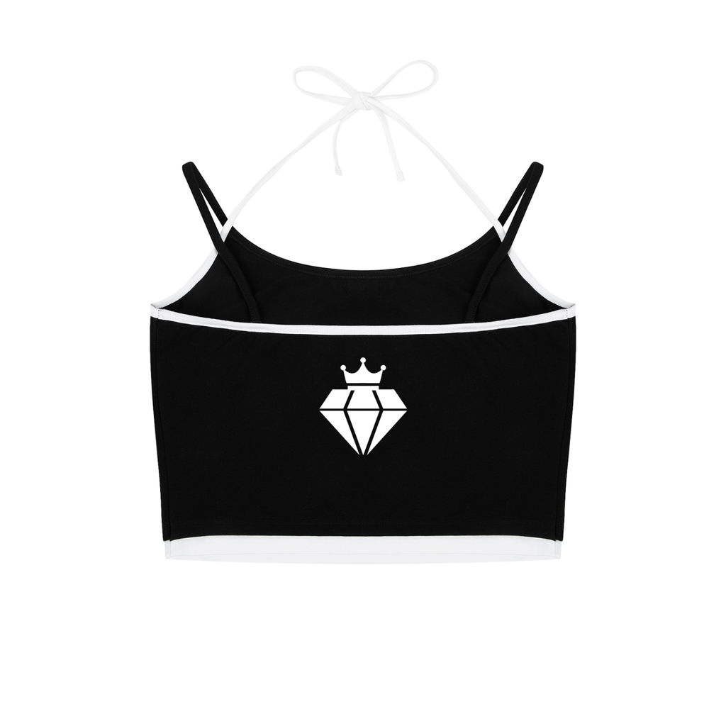 Contrast Binding Halter Tank Top