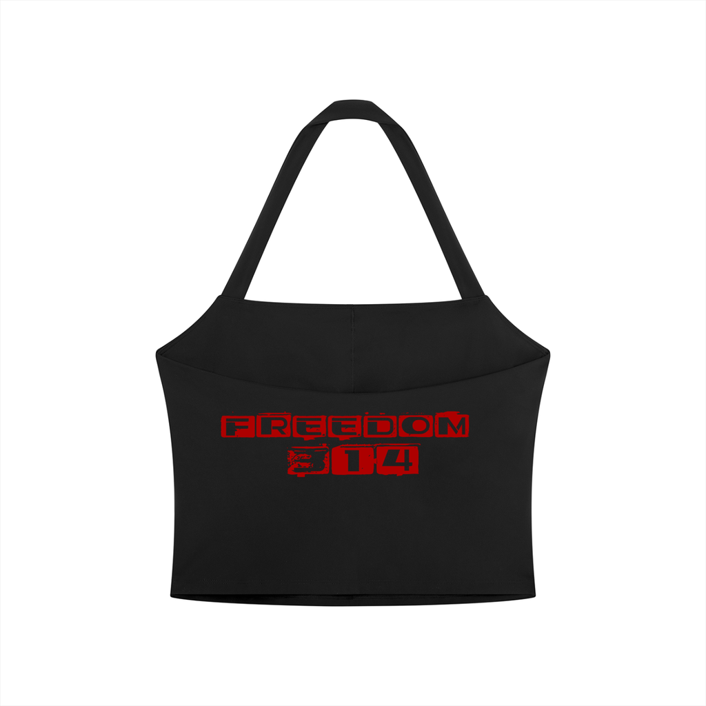 Blazing Freedom - Ladies' Halter Crop Sports Bra