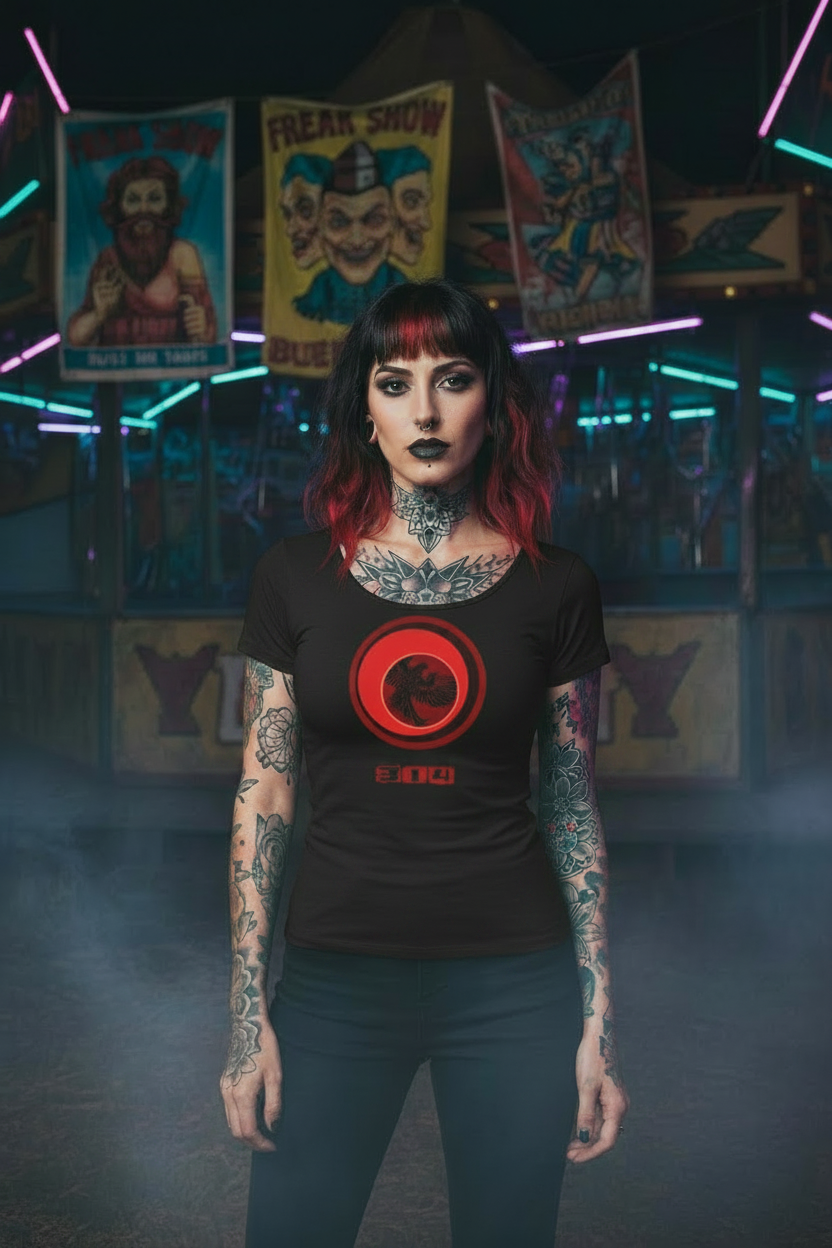 Haunted carnival - fitted babydoll tee - red phoenix