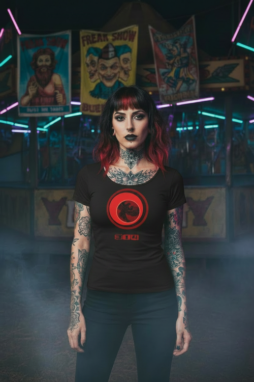 Haunted carnival - fitted babydoll tee - red phoenix