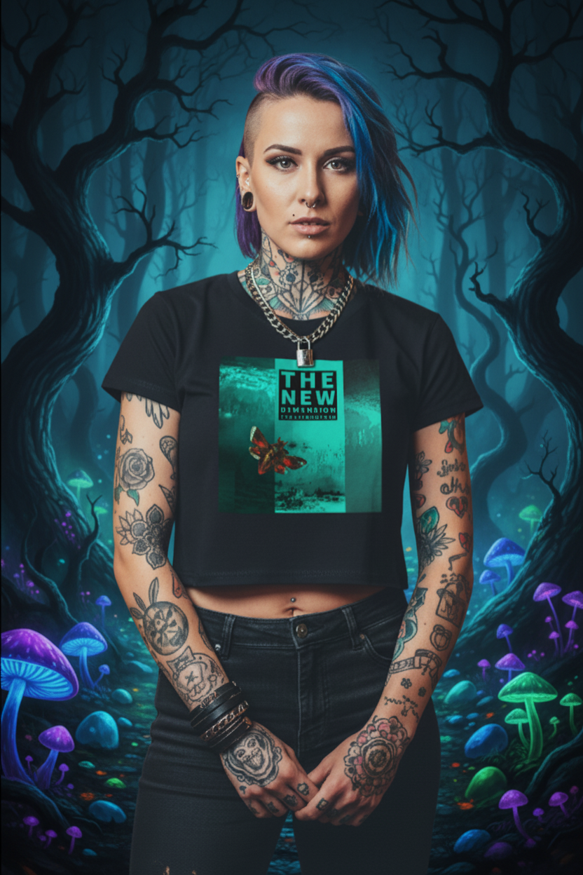 Haunted forest - glowing mushrooms - New Dimension tee