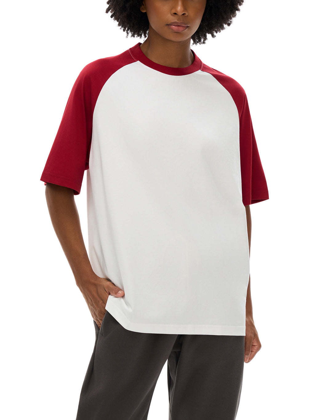 314 Three Star Color-Blocked Raglan Sleeve T-Shirt