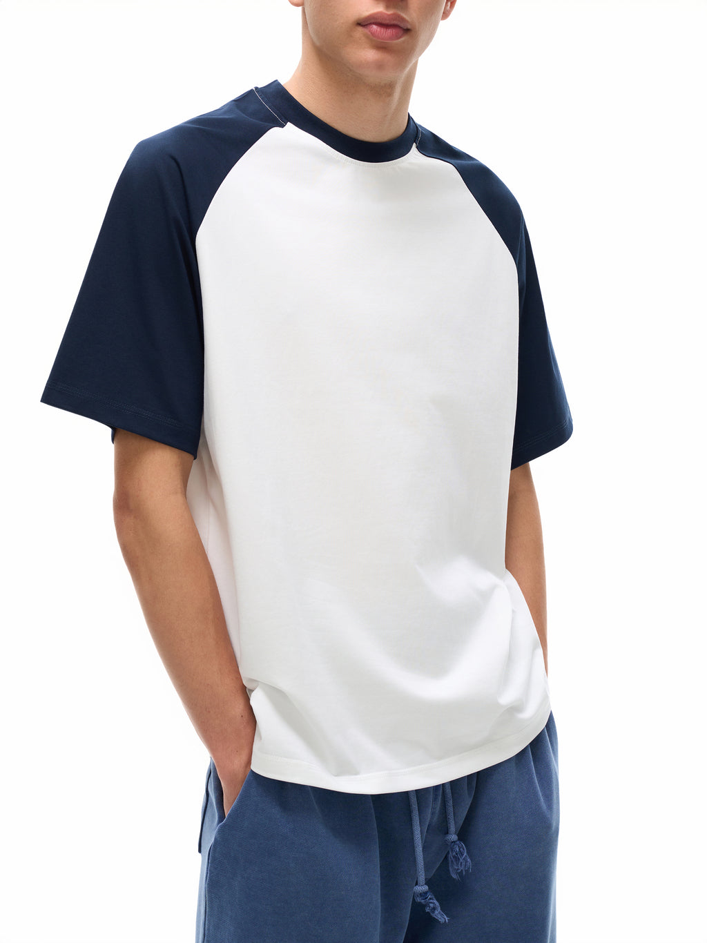314 Three Star Color-Blocked Raglan Sleeve T-Shirt