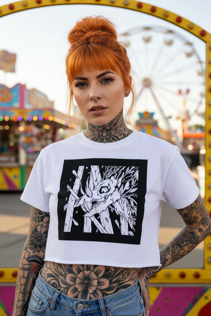 Skull Crop Tee - Carnival Front
