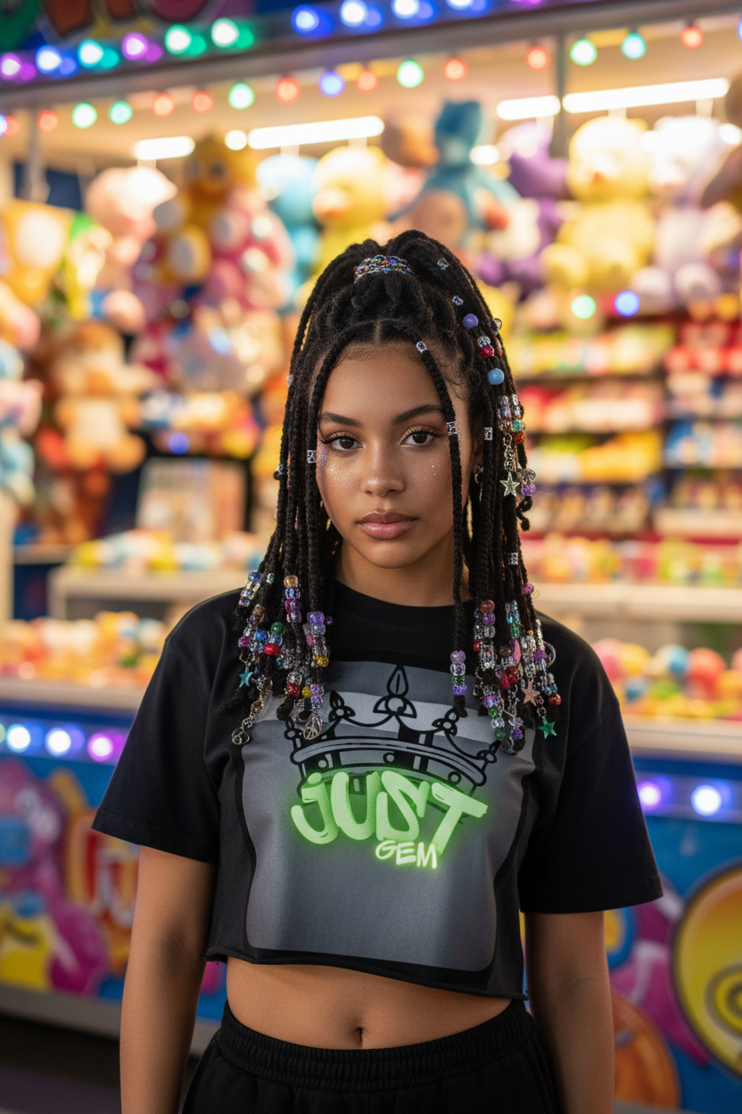 Teen Model Carnival Crop Top