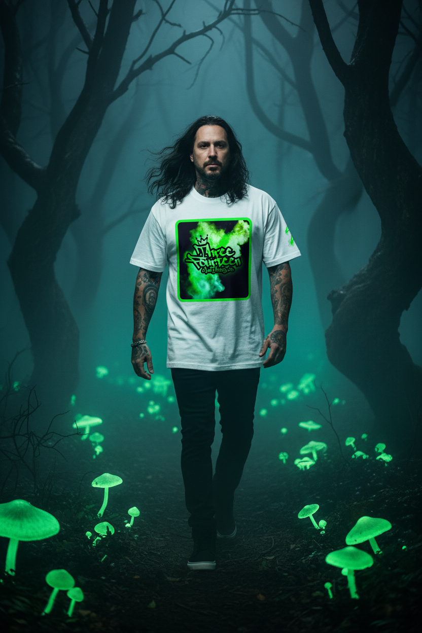 Three Fourteen White Tee Haunted Woods