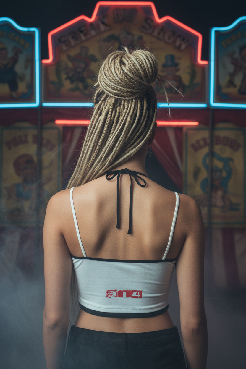 White 314 Halter - Back View Blonde Dreads